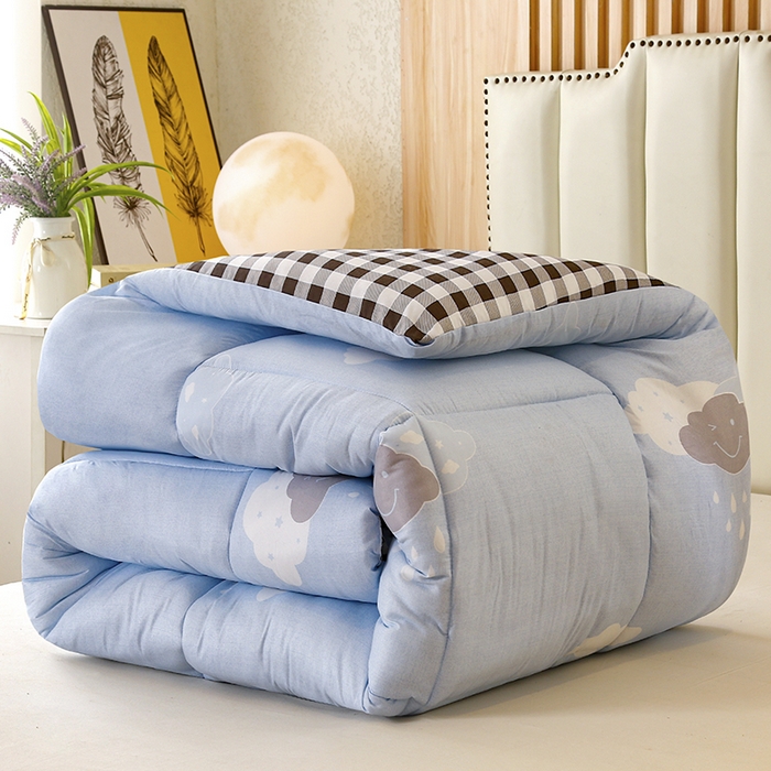 91家纺网 家纺一手货源 找家纺 友承家纺 2026新款床上用品加厚保暖冬被棉被春秋被褥被芯学生单人宿舍羽丝棉被水洗棉垫被 云朵