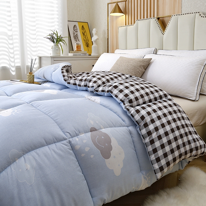 91家纺网 家纺一手货源 找家纺 友承家纺 2026新款床上用品加厚保暖冬被棉被春秋被褥被芯学生单人宿舍羽丝棉被水洗棉垫被 云朵