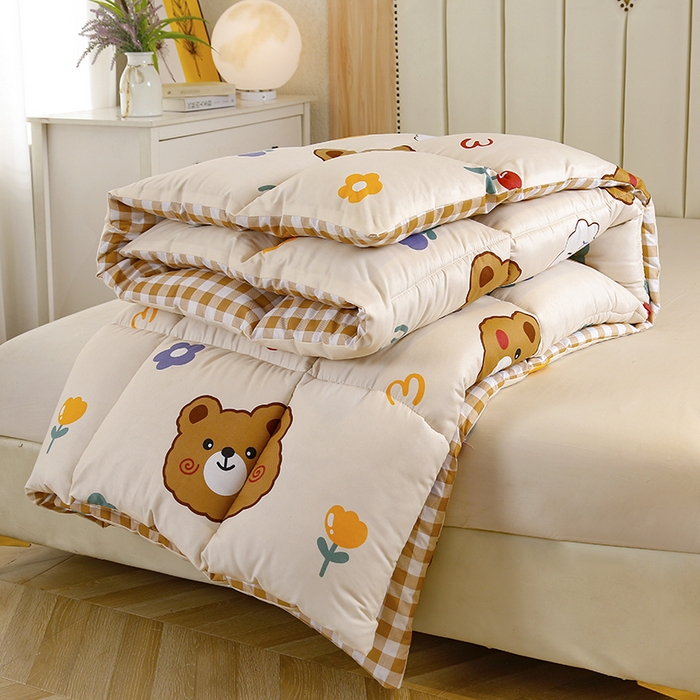 91家纺网 家纺一手货源 找家纺 友承家纺 2026新款床上用品加厚保暖冬被棉被春秋被褥被芯学生单人宿舍羽丝棉被水洗棉垫被 baby熊