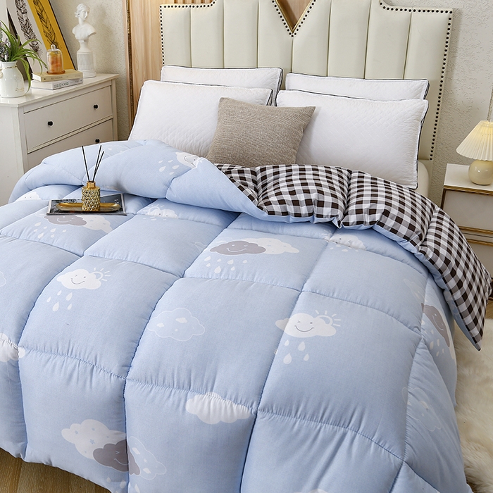 91家纺网 家纺一手货源 找家纺 友承家纺 2026新款床上用品加厚保暖冬被棉被春秋被褥被芯学生单人宿舍羽丝棉被水洗棉垫被 云朵