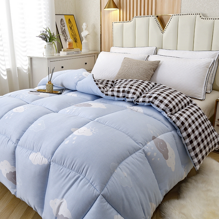 91家纺网 家纺一手货源 找家纺 友承家纺 2026新款床上用品加厚保暖冬被棉被春秋被褥被芯学生单人宿舍羽丝棉被水洗棉垫被 云朵