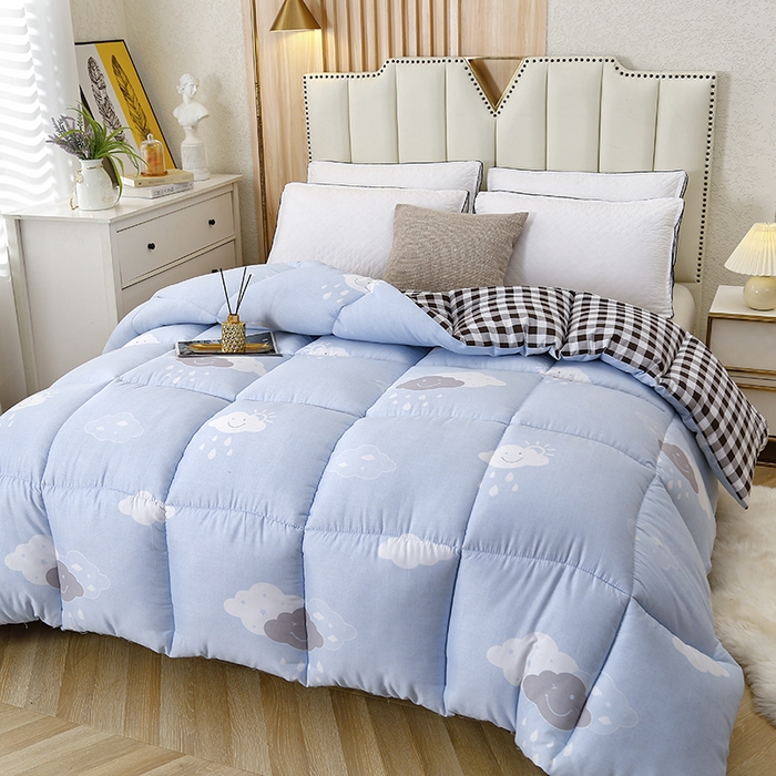 91家纺网 家纺一手货源 找家纺 友承家纺 2026新款床上用品加厚保暖冬被棉被春秋被褥被芯学生单人宿舍羽丝棉被水洗棉垫被 云朵
