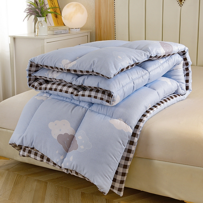91家纺网 家纺一手货源 找家纺 友承家纺 2026新款床上用品加厚保暖冬被棉被春秋被褥被芯学生单人宿舍羽丝棉被水洗棉垫被 云朵