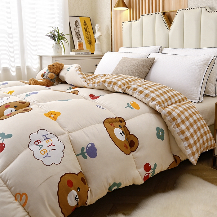 91家纺网 家纺一手货源 找家纺 友承家纺 2026新款床上用品加厚保暖冬被棉被春秋被褥被芯学生单人宿舍羽丝棉被水洗棉垫被 baby熊
