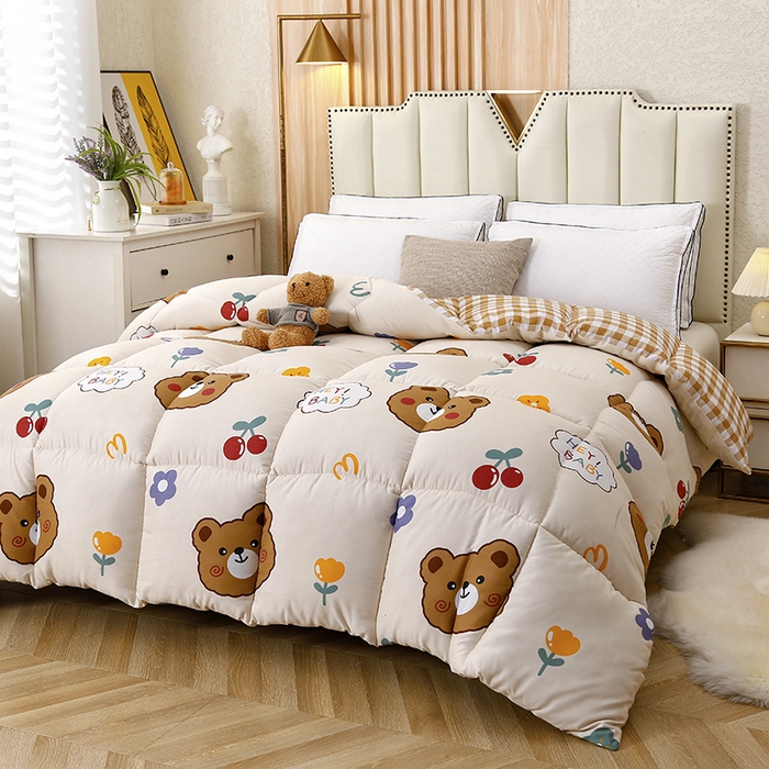 91家纺网 家纺一手货源 找家纺 友承家纺 2026新款床上用品加厚保暖冬被棉被春秋被褥被芯学生单人宿舍羽丝棉被水洗棉垫被 baby熊