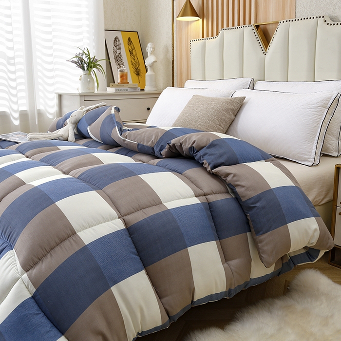 91家纺网 家纺一手货源 找家纺 友承家纺 2026新款床上用品加厚保暖冬被棉被春秋被褥被芯学生单人宿舍羽丝棉被水洗棉垫被 兰大格