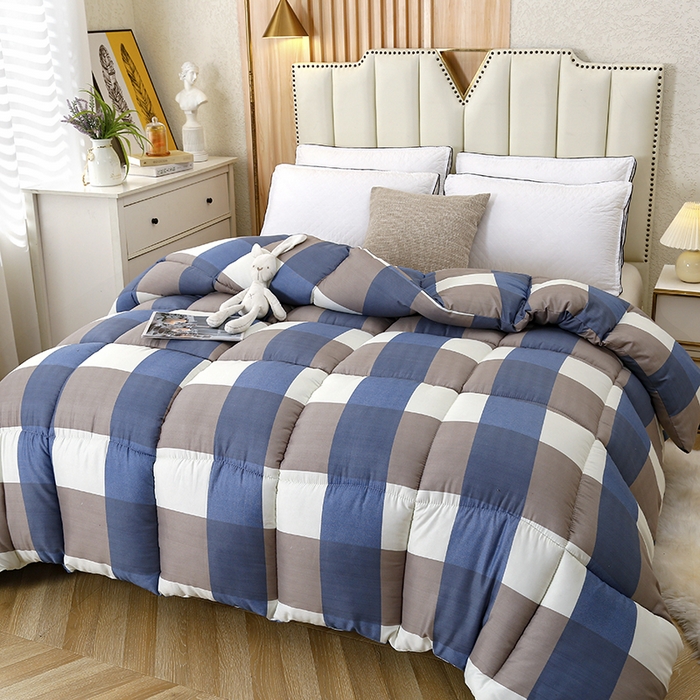 91家纺网 家纺一手货源 找家纺 友承家纺 2026新款床上用品加厚保暖冬被棉被春秋被褥被芯学生单人宿舍羽丝棉被水洗棉垫被 兰大格