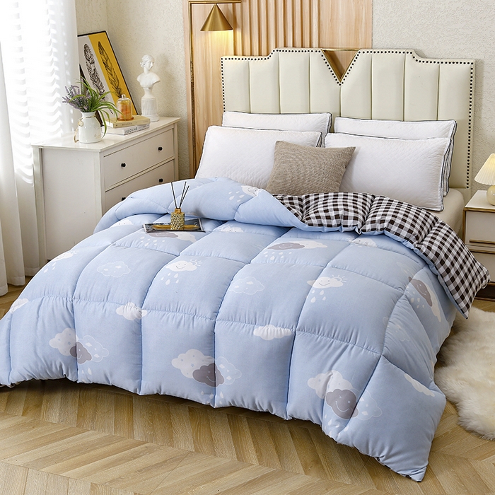 91家纺网 家纺一手货源 找家纺 友承家纺 2026新款床上用品加厚保暖冬被棉被春秋被褥被芯学生单人宿舍羽丝棉被水洗棉垫被 云朵