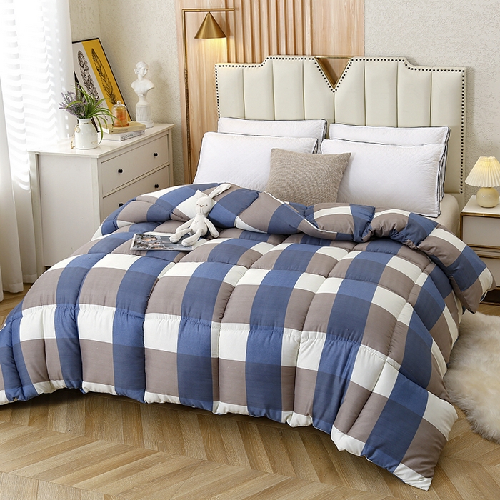 91家纺网 家纺一手货源 找家纺 友承家纺 2026新款床上用品加厚保暖冬被棉被春秋被褥被芯学生单人宿舍羽丝棉被水洗棉垫被 兰大格