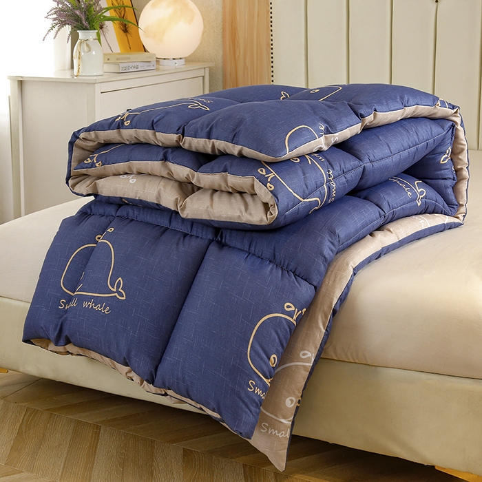 91家纺网 家纺一手货源 找家纺 友承家纺 2026新款床上用品加厚保暖冬被棉被春秋被褥被芯学生单人宿舍羽丝棉被水洗棉垫被 鲸鱼