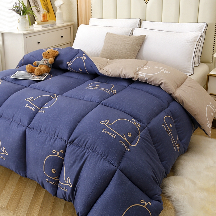 91家纺网 家纺一手货源 找家纺 友承家纺 2026新款床上用品加厚保暖冬被棉被春秋被褥被芯学生单人宿舍羽丝棉被水洗棉垫被 鲸鱼