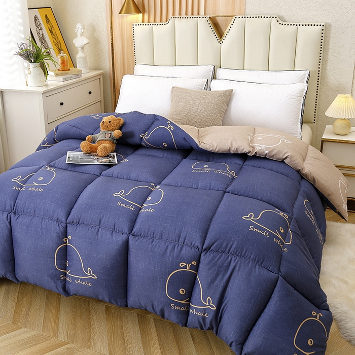91家纺网 家纺一手货源 找家纺 友承家纺 2026新款床上用品加厚保暖冬被棉被春秋被褥被芯学生单人宿舍羽丝棉被水洗棉垫被 鲸鱼
