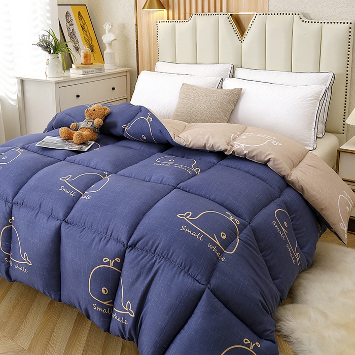91家纺网 家纺一手货源 找家纺 友承家纺 2026新款床上用品加厚保暖冬被棉被春秋被褥被芯学生单人宿舍羽丝棉被水洗棉垫被 鲸鱼