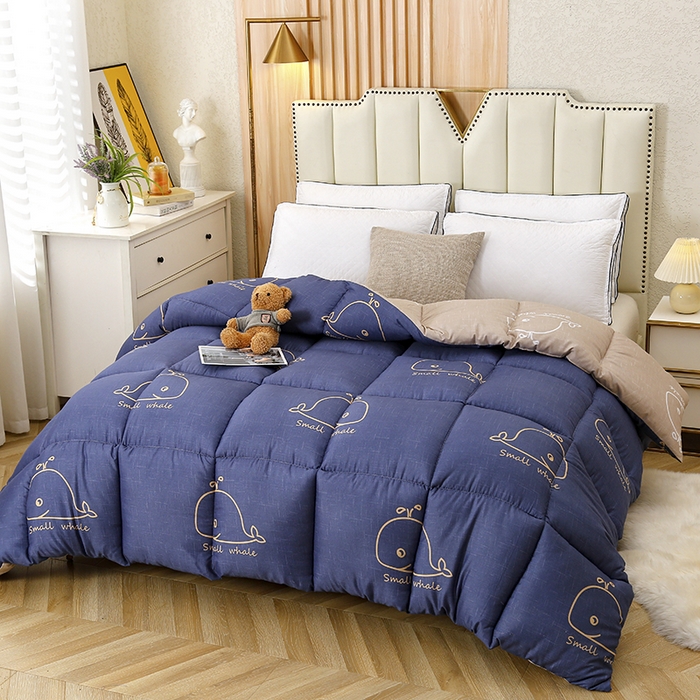 91家纺网 家纺一手货源 找家纺 友承家纺 2026新款床上用品加厚保暖冬被棉被春秋被褥被芯学生单人宿舍羽丝棉被水洗棉垫被 鲸鱼