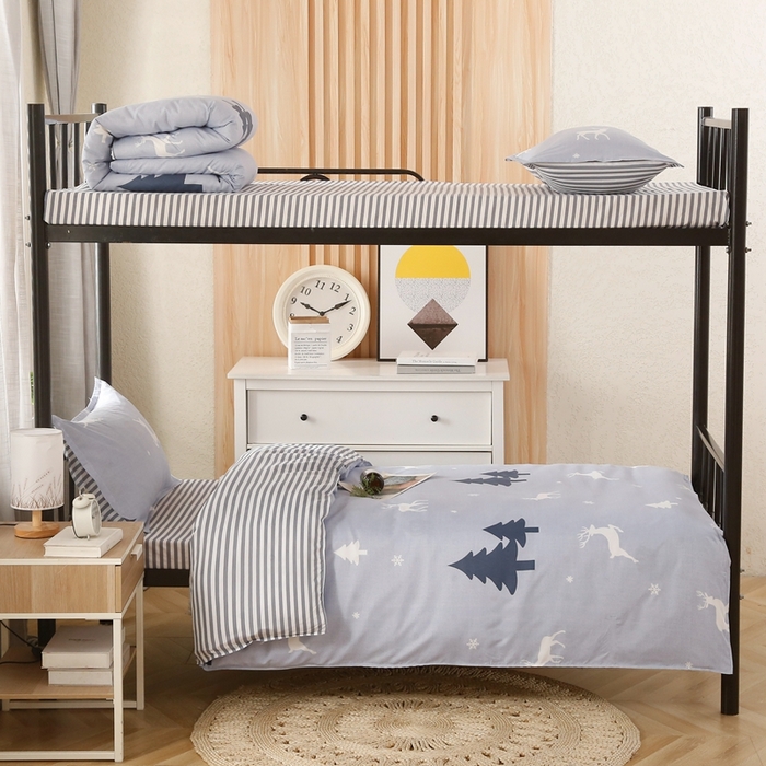 91家纺网 家纺一手货源 找家纺 友承家纺 2026新款床上用品磨毛四件套被单被套学生宿舍单人三件套被罩单件四季通用150cmx200cm 吉祥鹿兰