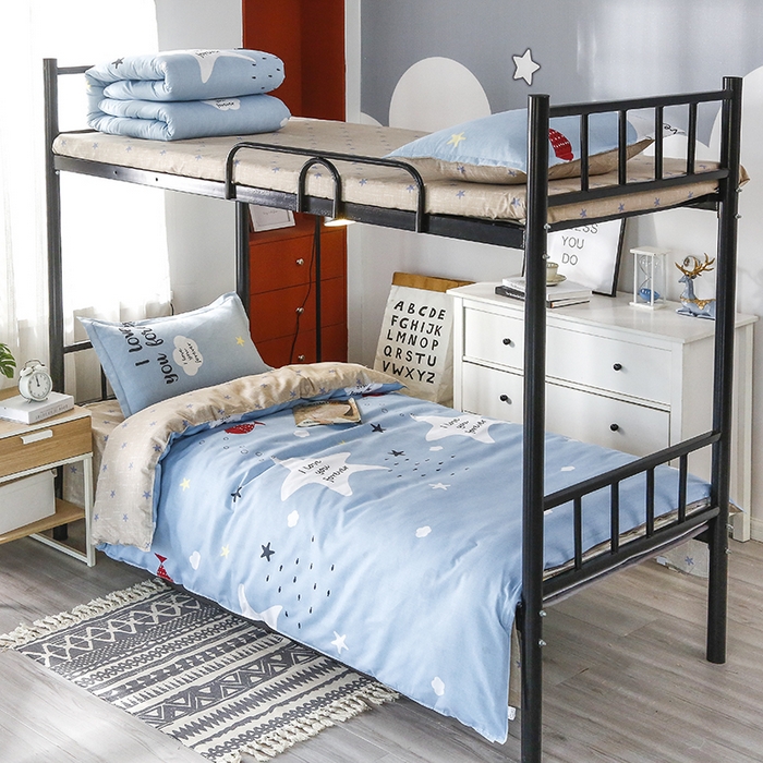 友承家纺 2026新款床上用品磨毛四件套被单被套学生宿舍单人三件套被罩单件四季通用150cmx200cm 深海情缘