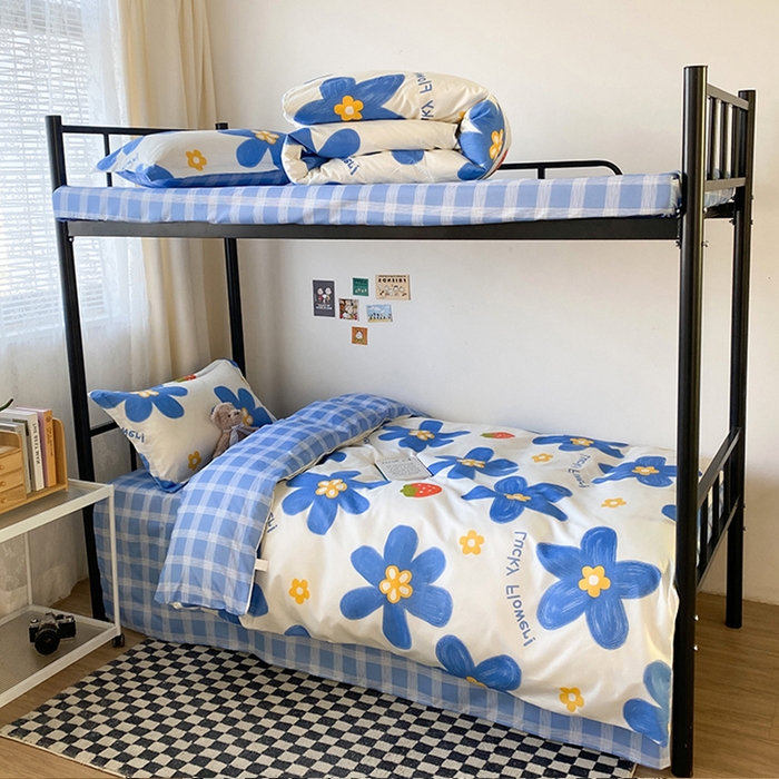 91家纺网 家纺一手货源 找家纺 友承家纺 2026新款床上用品磨毛四件套被单被套学生宿舍单人三件套被罩单件四季通用150cmx200cm 幸运花