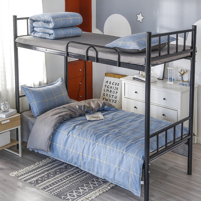 友承家纺 2026新款床上用品磨毛四件套被单被套学生宿舍单人三件套被罩单件四季通用150cmx200cm 富士山下