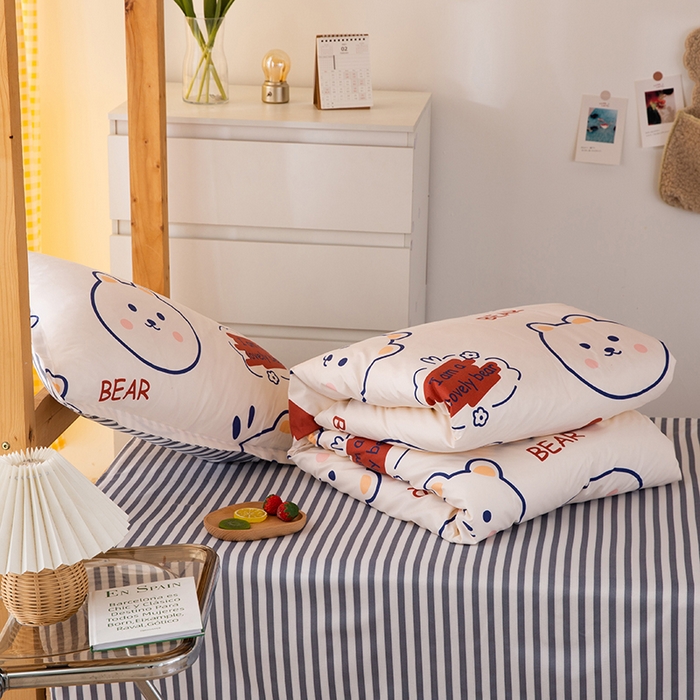 91家纺网 家纺一手货源 找家纺 友承家纺 2026新款床上用品磨毛四件套被单被套学生宿舍单人三件套被罩单件四季通用150cmx200cm 小可爱