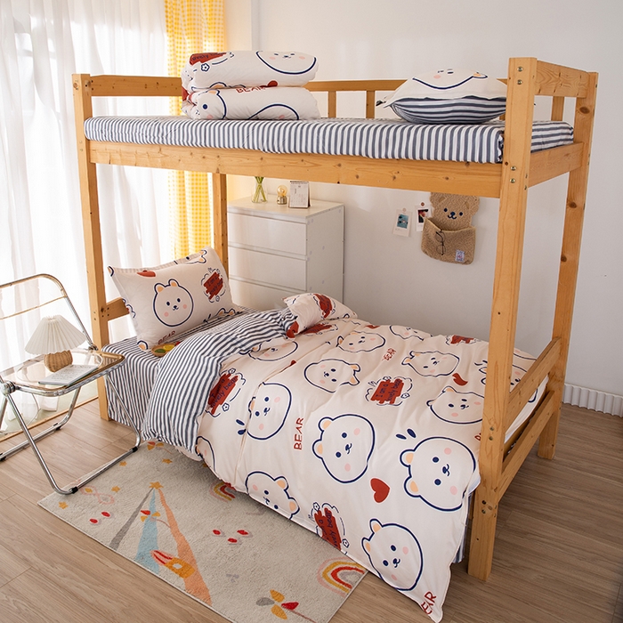 91家纺网 家纺一手货源 找家纺 友承家纺 2026新款床上用品磨毛四件套被单被套学生宿舍单人三件套被罩单件四季通用150cmx200cm 小可爱