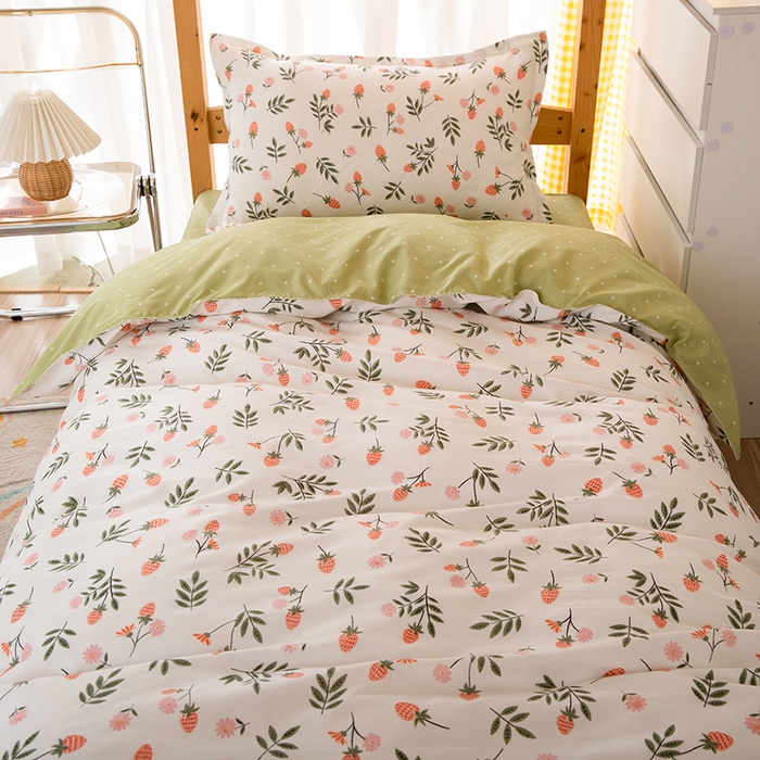 91家纺网 家纺一手货源 找家纺 友承家纺 2026新款床上用品磨毛四件套被单被套学生宿舍单人三件套被罩单件四季通用150cmx200cm 恋爱味道