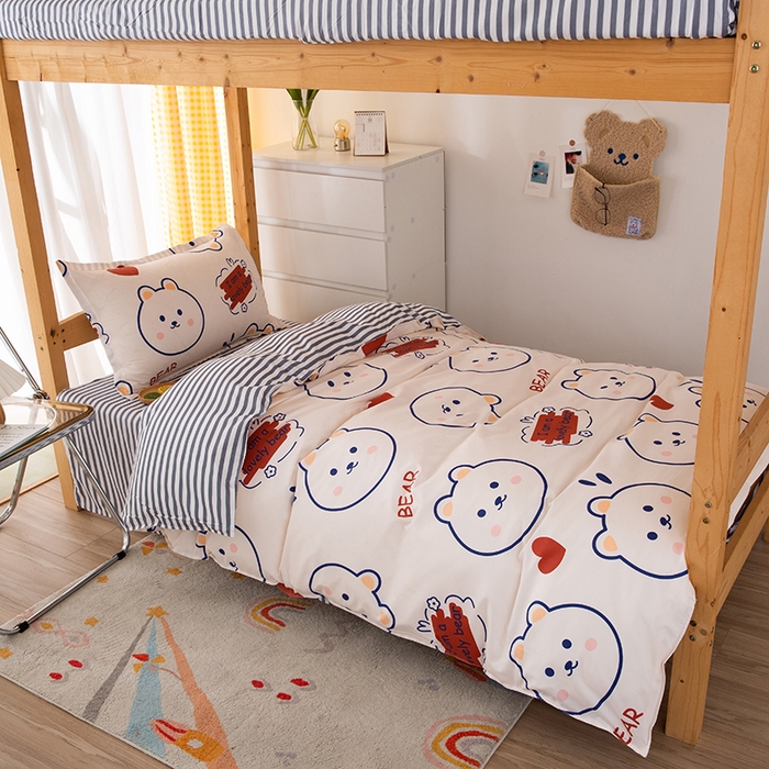 91家纺网 家纺一手货源 找家纺 友承家纺 2026新款床上用品磨毛四件套被单被套学生宿舍单人三件套被罩单件四季通用150cmx200cm 小可爱