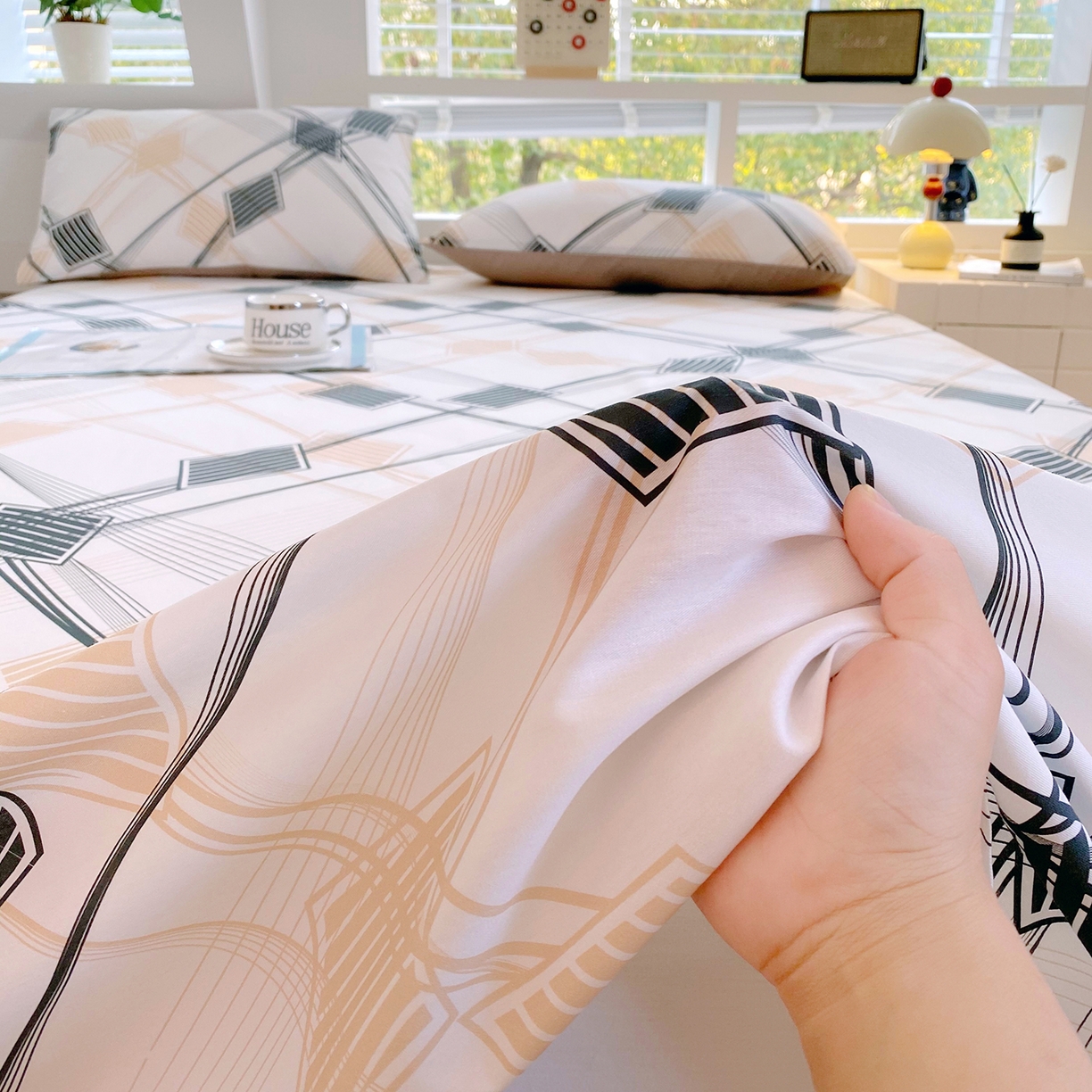 91家纺网 家纺一手货源 找家纺 小懒猪 2026全棉纯棉印花单床单床单单件 铂格纹