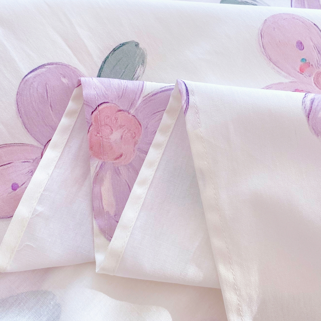 91家纺网 家纺一手货源 找家纺 小懒猪 2026全棉纯棉印花单床单床单单件 淡紫花屹