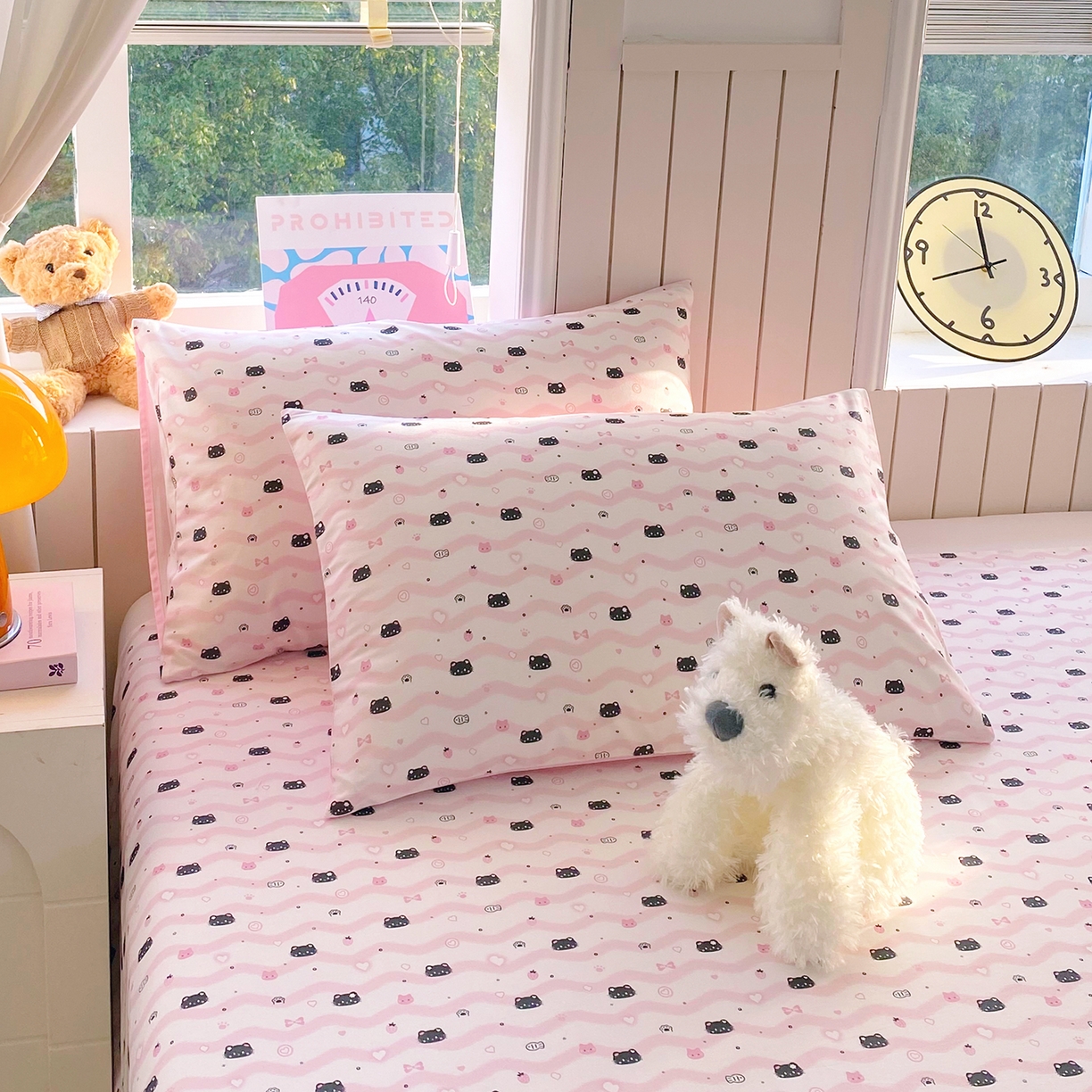 91家纺网 家纺一手货源 找家纺 小懒猪 2026全棉纯棉印花单床单床单单件 粉喵甜梦