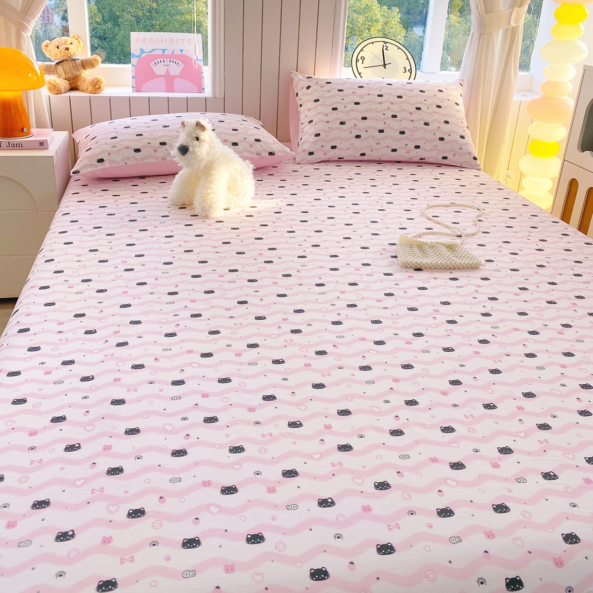 91家纺网 家纺一手货源 找家纺 小懒猪 2026全棉纯棉印花单床单床单单件 粉喵甜梦