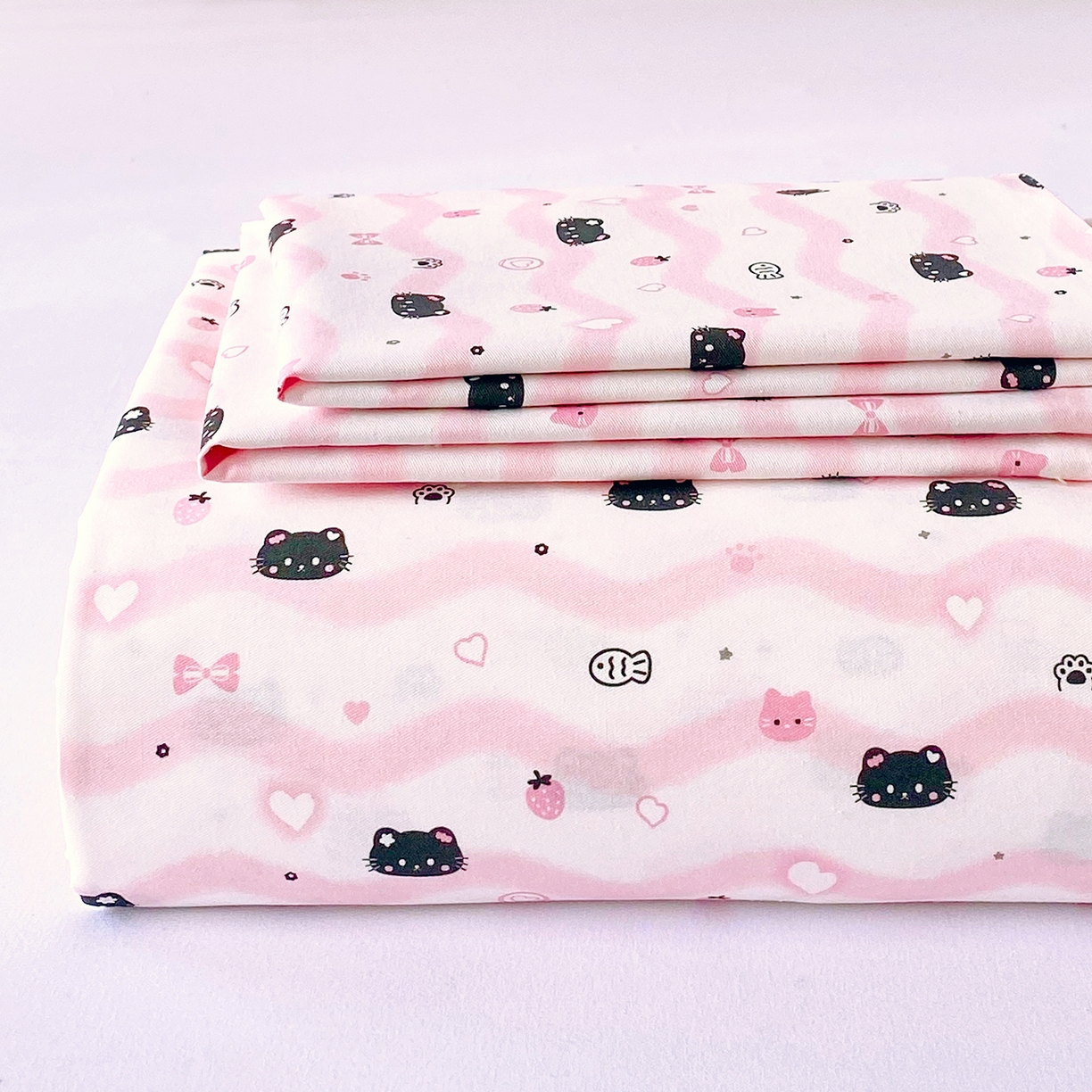 91家纺网 家纺一手货源 找家纺 小懒猪 2026全棉纯棉印花单床单床单单件 粉喵甜梦