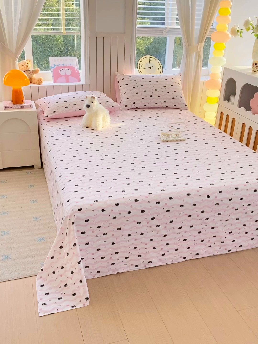 91家纺网 家纺一手货源 找家纺 小懒猪 2026全棉纯棉印花单床单床单单件 粉喵甜梦