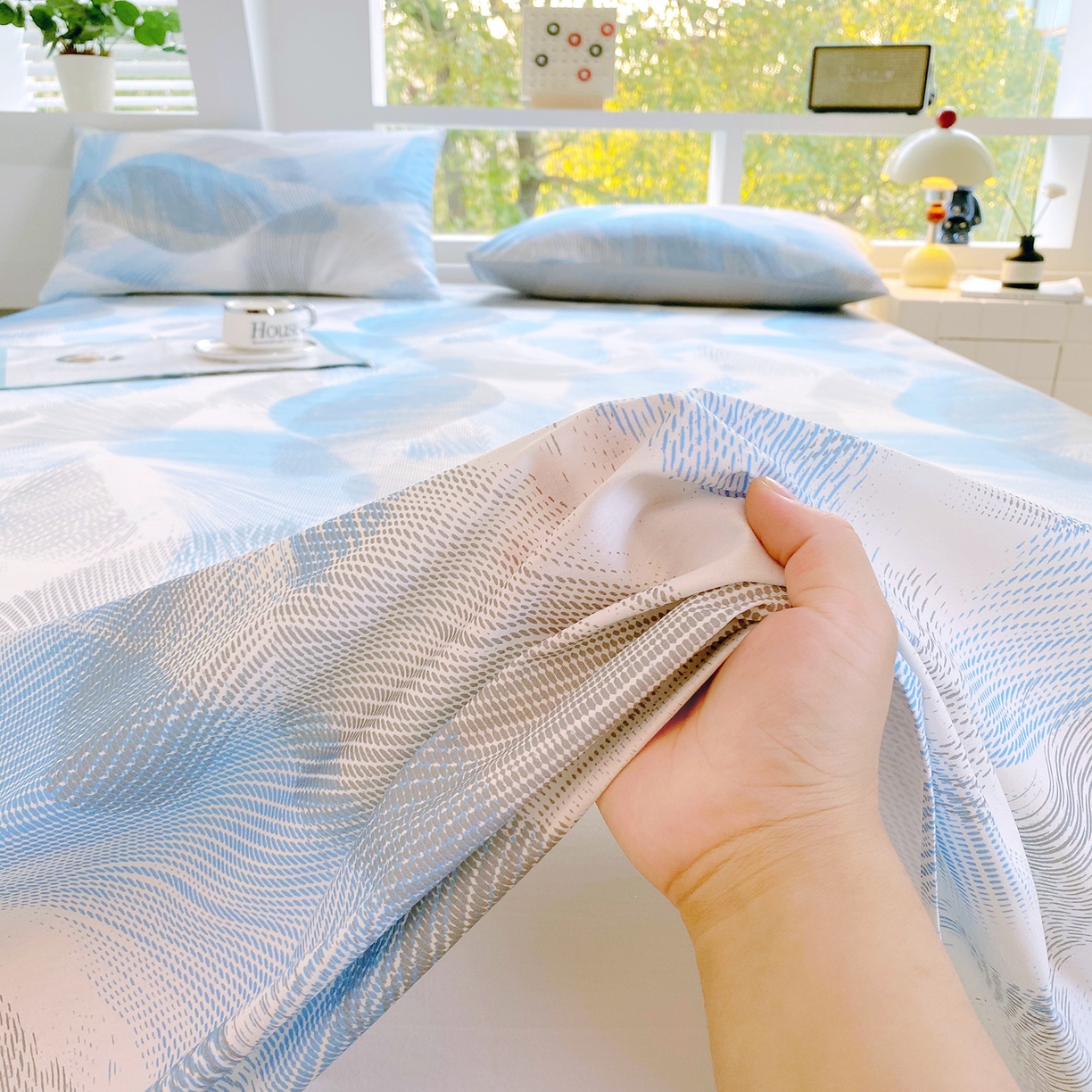 91家纺网 家纺一手货源 找家纺 小懒猪 2026全棉纯棉印花单床单床单单件 蓝絮银织