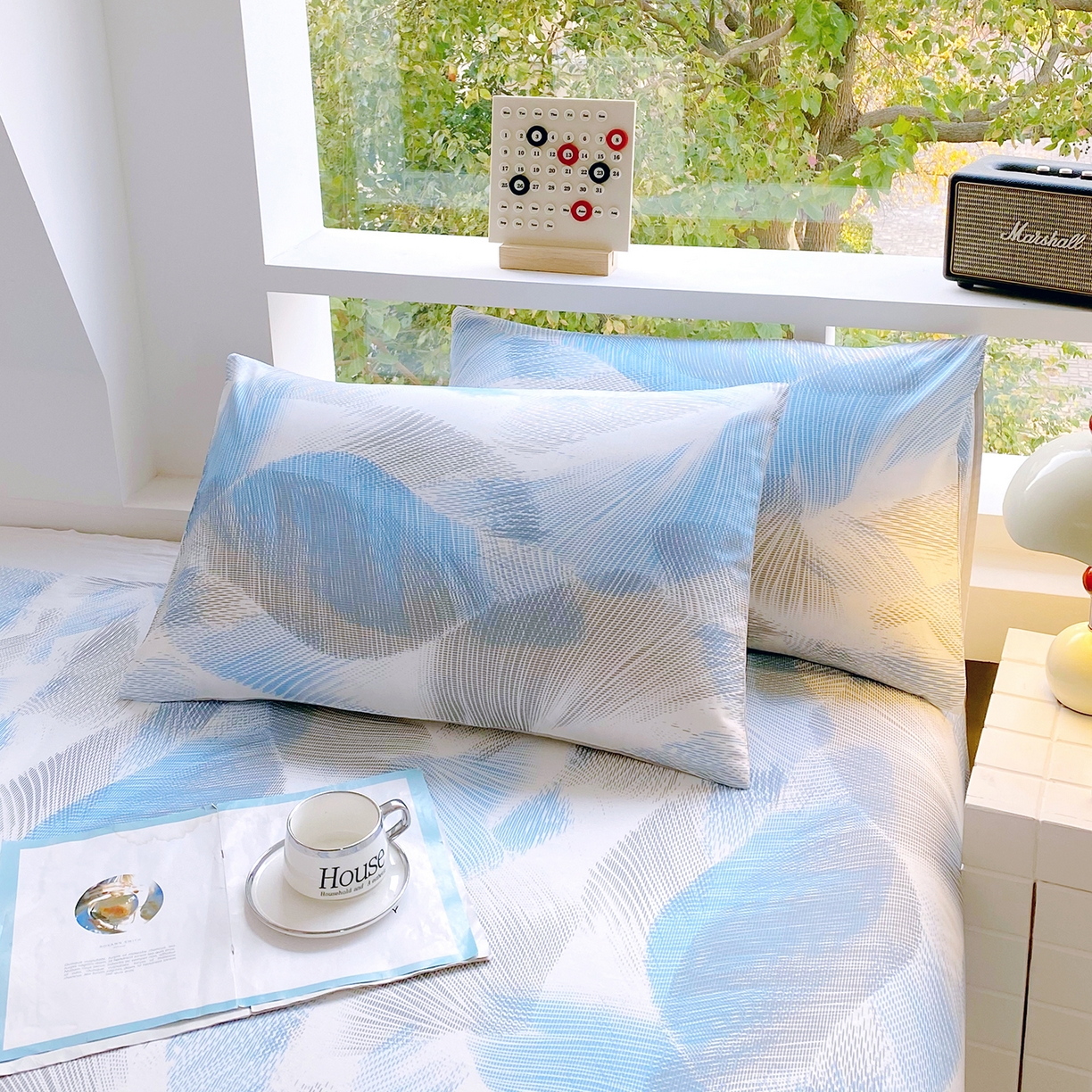 91家纺网 家纺一手货源 找家纺 小懒猪 2026全棉纯棉印花单床单床单单件 蓝絮银织