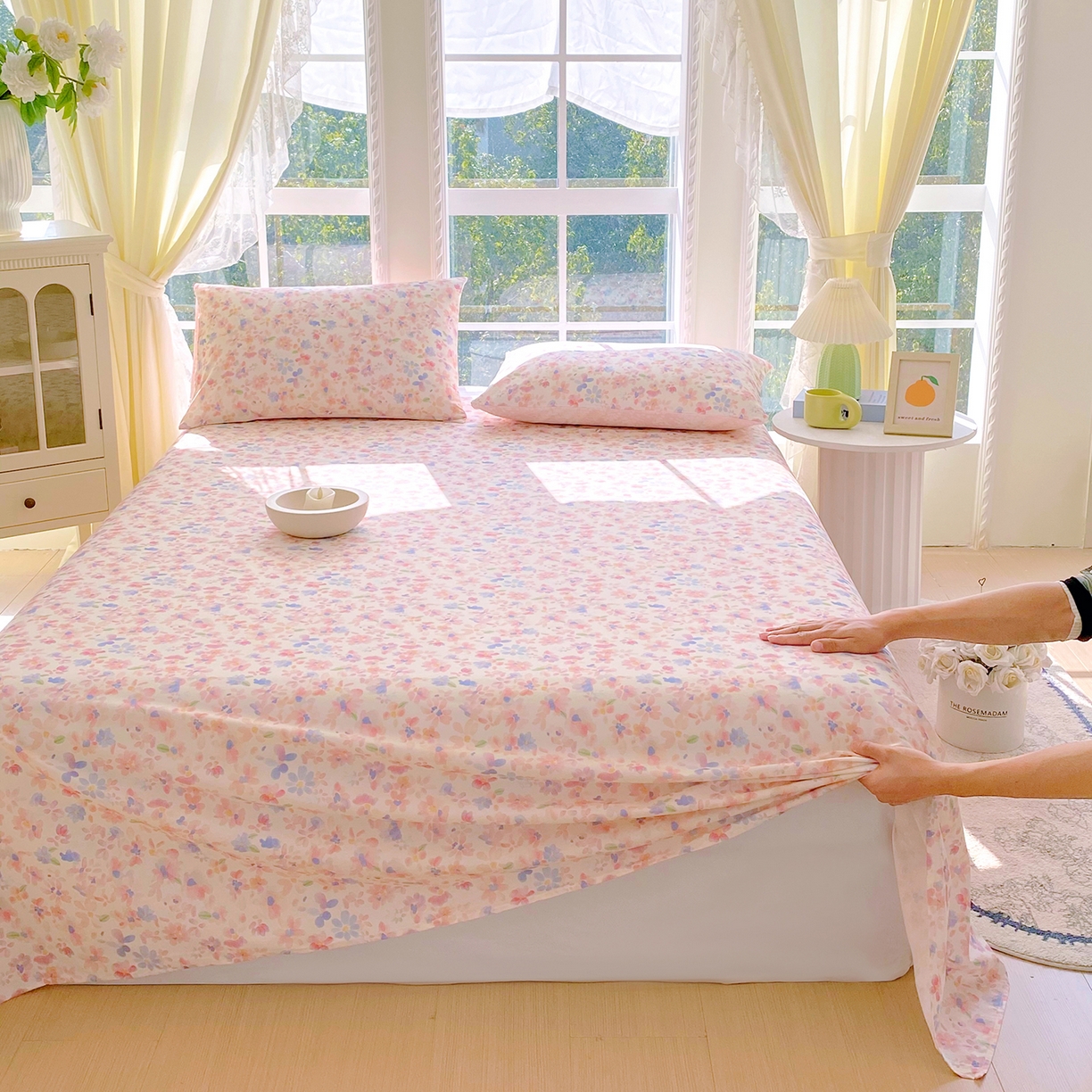 91家纺网 家纺一手货源 找家纺 小懒猪 2026全棉纯棉印花单床单床单单件 漫彩花韵