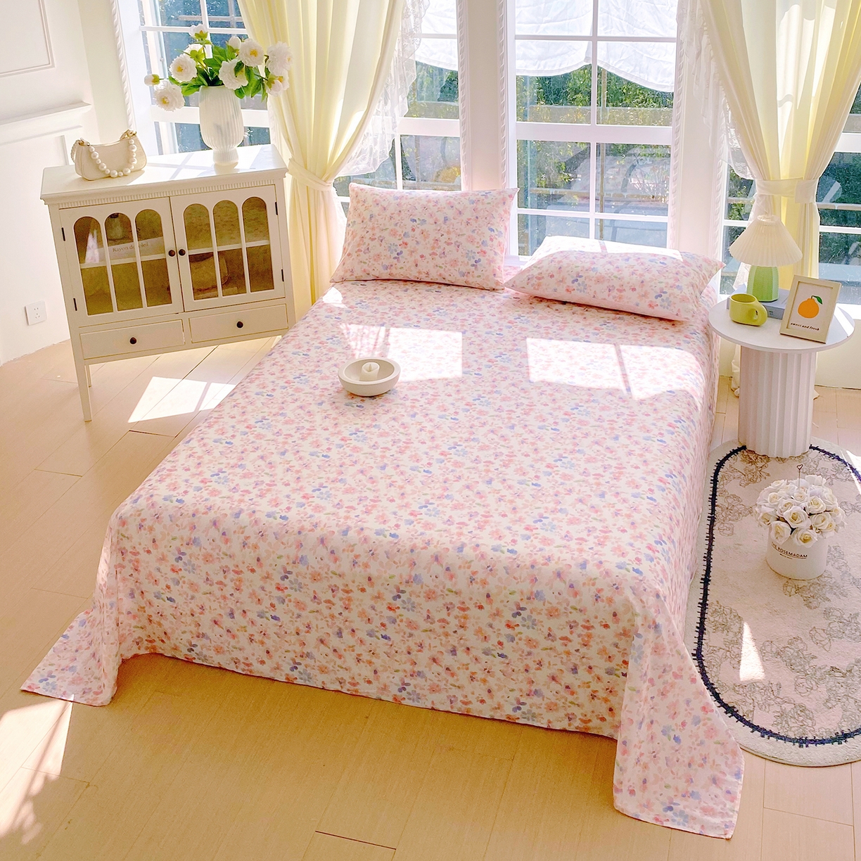 91家纺网 家纺一手货源 找家纺 小懒猪 2026全棉纯棉印花单床单床单单件 漫彩花韵