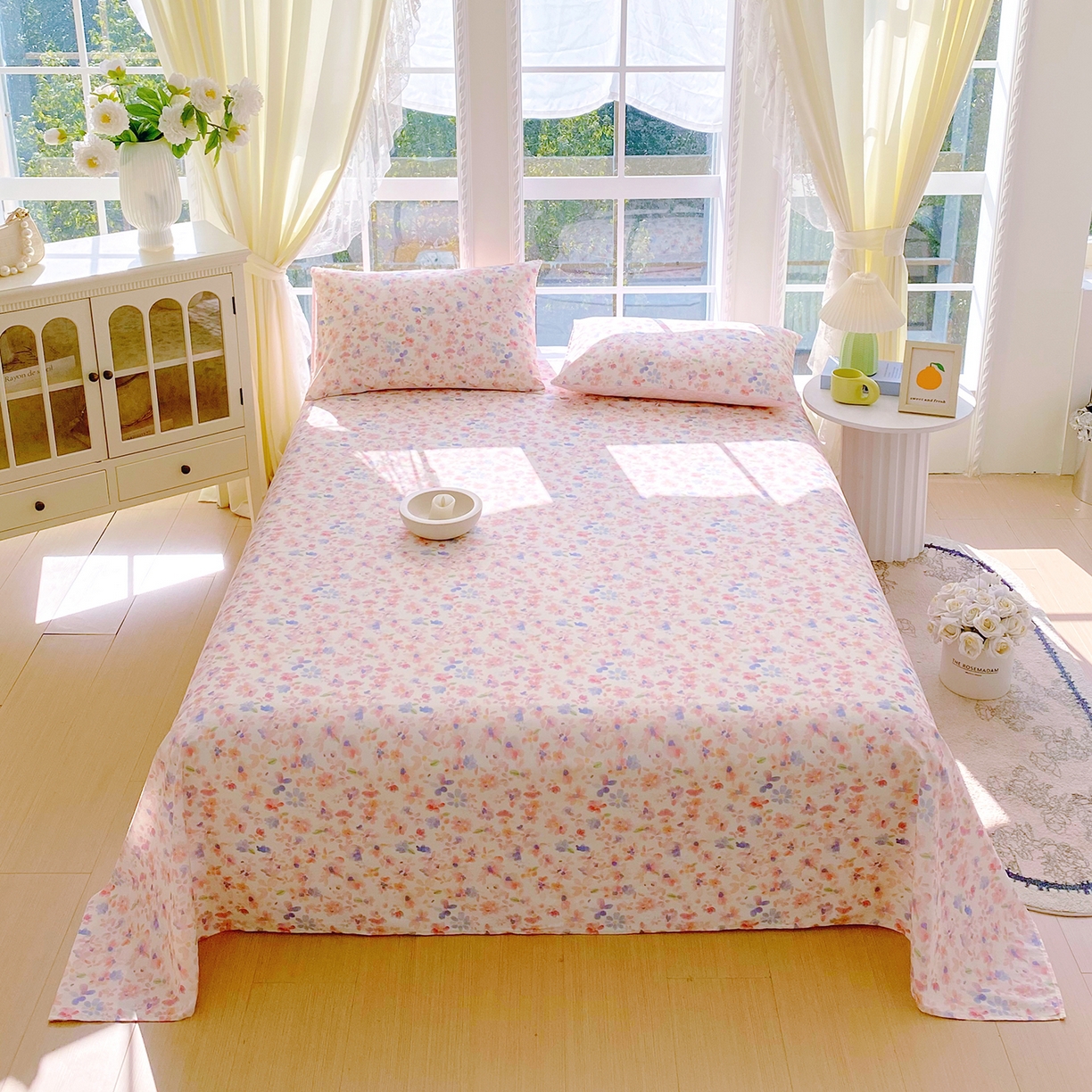 91家纺网 家纺一手货源 找家纺 小懒猪 2026全棉纯棉印花单床单床单单件 漫彩花韵