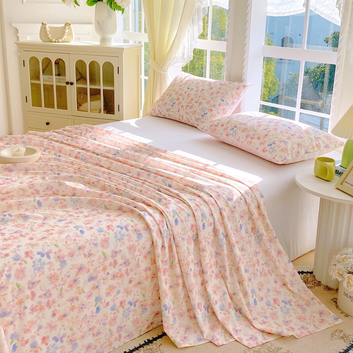 91家纺网 家纺一手货源 找家纺 小懒猪 2026全棉纯棉印花单床单床单单件 漫彩花韵