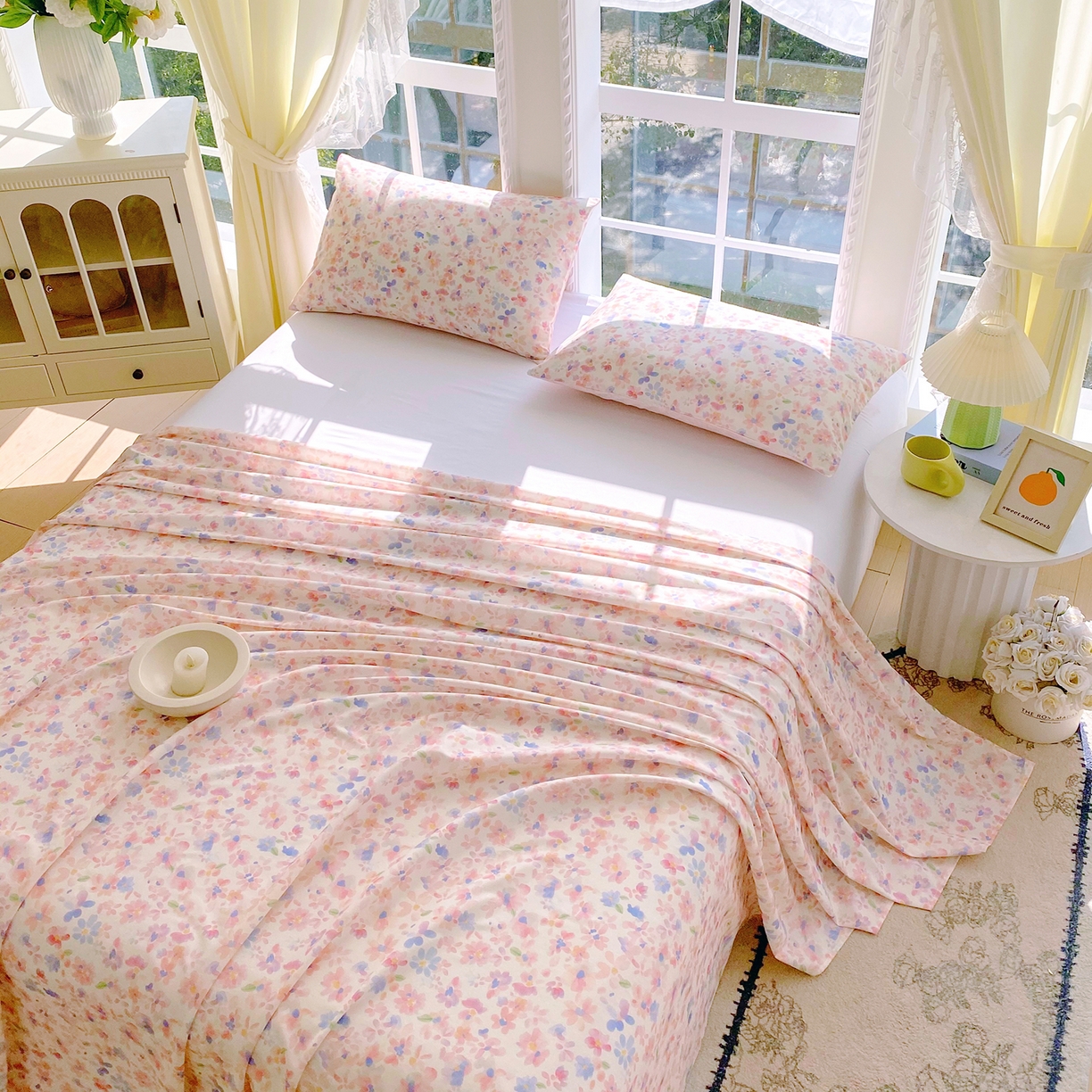 91家纺网 家纺一手货源 找家纺 小懒猪 2026全棉纯棉印花单床单床单单件 漫彩花韵