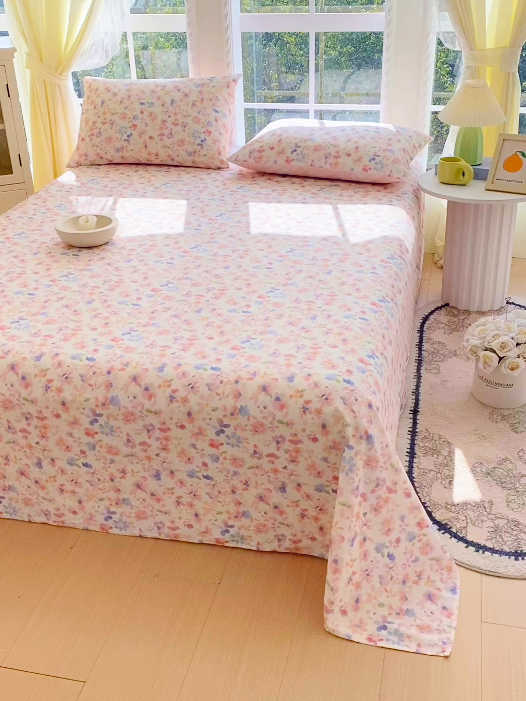 91家纺网 家纺一手货源 找家纺 小懒猪 2026全棉纯棉印花单床单床单单件 漫彩花韵