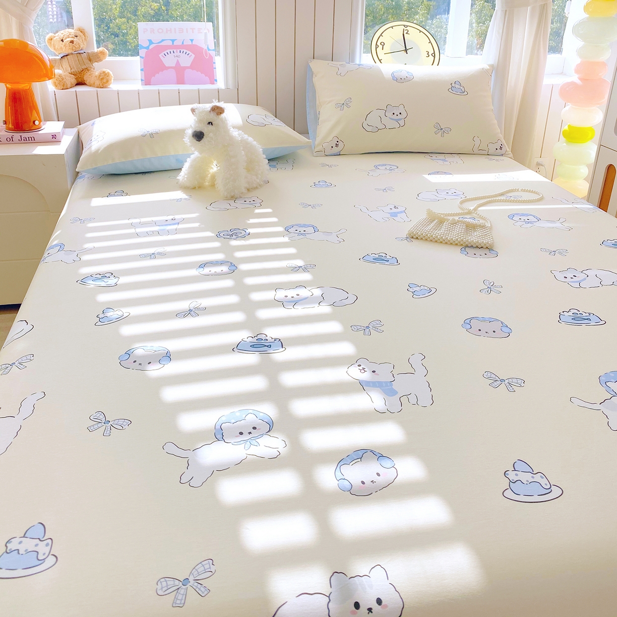 91家纺网 家纺一手货源 找家纺 小懒猪 2026全棉纯棉印花单床单 （提供买家秀） 喵语时光