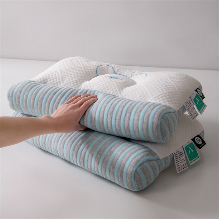 91家纺网 家纺一手货源 找家纺 永乐枕芯 2025新款情侣款深睡SPA枕枕头枕芯 情侣护颈枕-蓝色