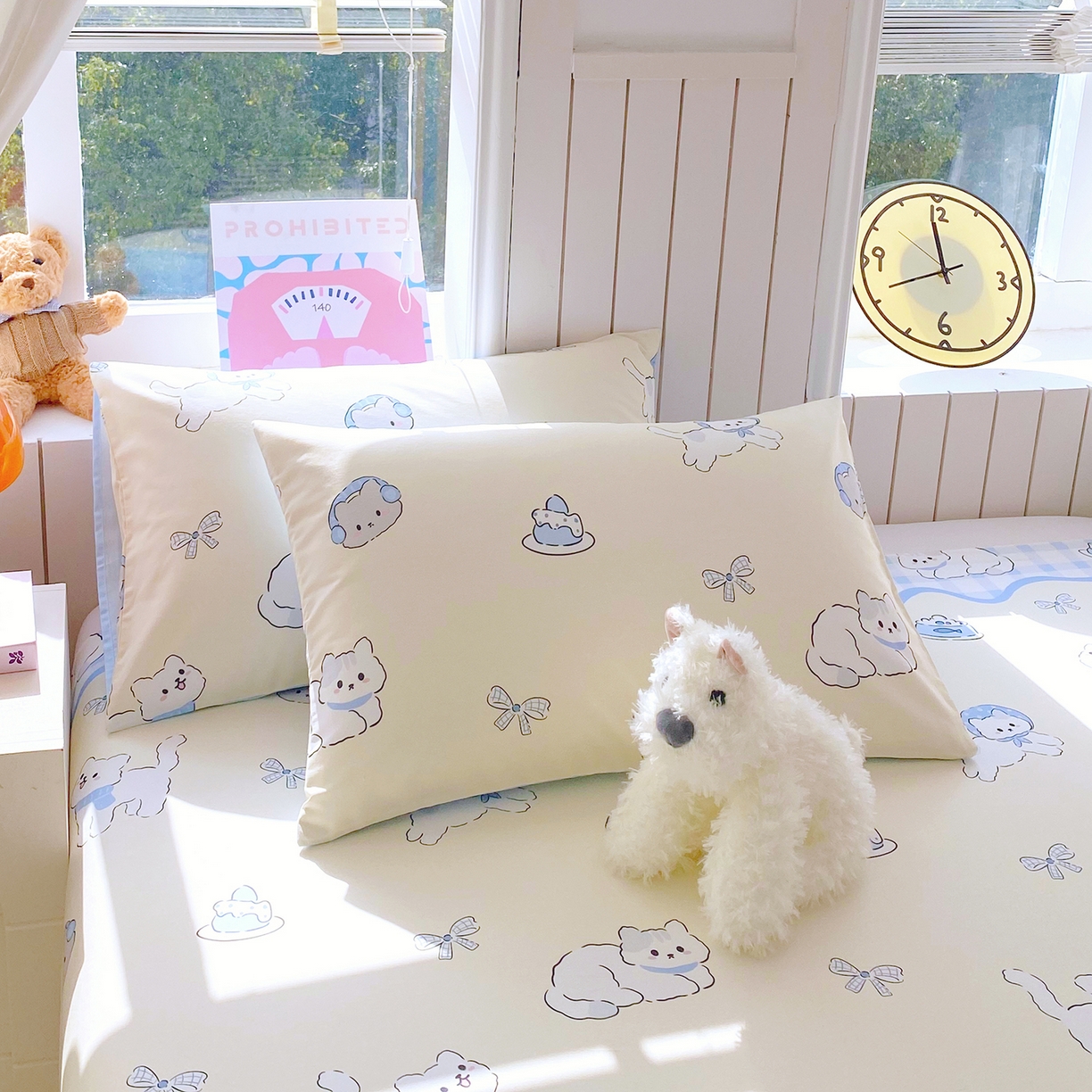 91家纺网 家纺一手货源 找家纺 小懒猪 2026全棉纯棉印花单床单 （提供买家秀） 喵语时光