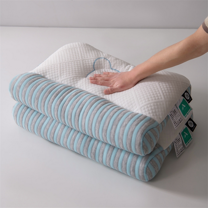 91家纺网 家纺一手货源 找家纺 永乐枕芯 2025新款情侣款深睡SPA枕枕头枕芯 情侣护颈枕-蓝色