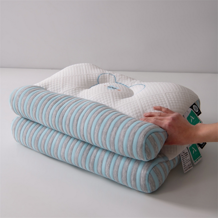 91家纺网 家纺一手货源 找家纺 永乐枕芯 2025新款情侣款深睡SPA枕枕头枕芯 情侣护颈枕-蓝色