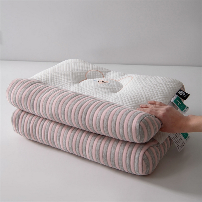 91家纺网 家纺一手货源 找家纺 永乐枕芯 2025新款情侣款深睡SPA枕枕头枕芯 情侣护颈枕-粉色