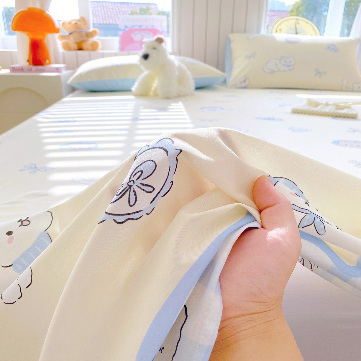 91家纺网 家纺一手货源 找家纺 小懒猪 2026全棉纯棉印花单床单 （提供买家秀） 喵语时光