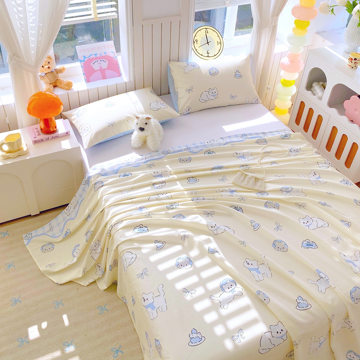 91家纺网 家纺一手货源 找家纺 小懒猪 2026全棉纯棉印花单床单 （提供买家秀） 喵语时光