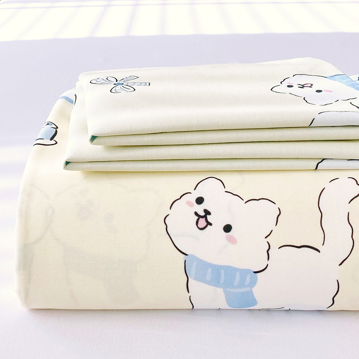 91家纺网 家纺一手货源 找家纺 小懒猪 2026全棉纯棉印花单床单 （提供买家秀） 喵语时光