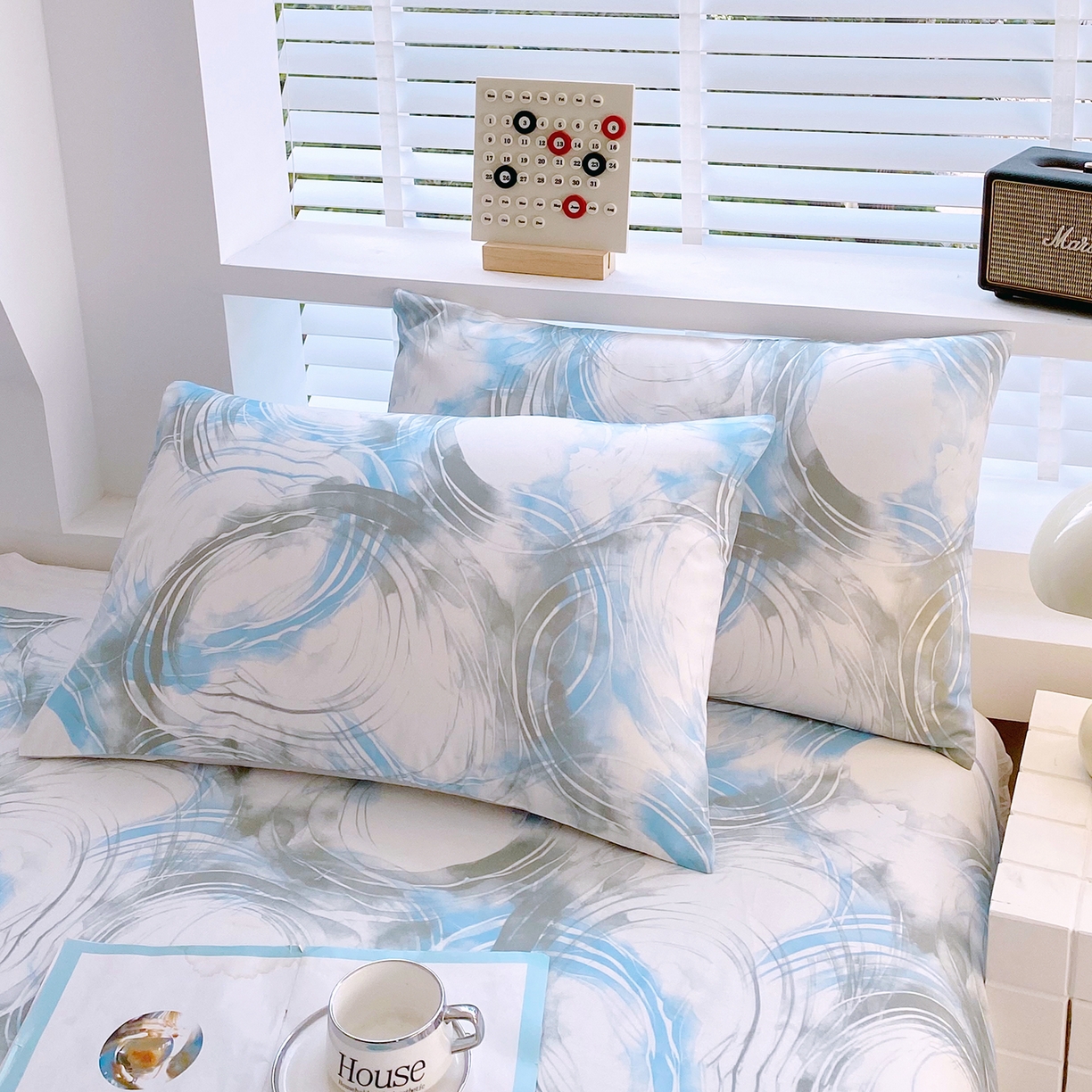 91家纺网 家纺一手货源 找家纺 小懒猪 2026全棉纯棉印花单床单床单单件 墨旋